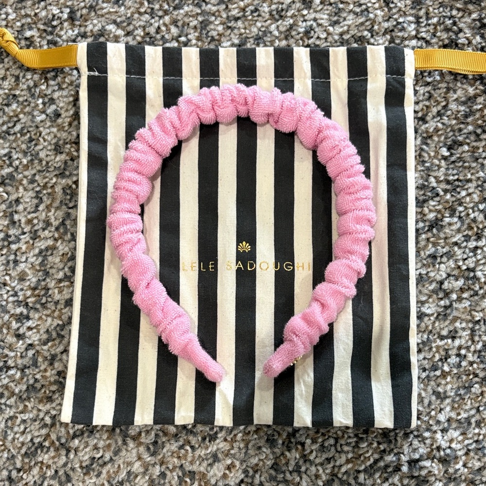 Lele Sadoughi Pink Ruffled Headband